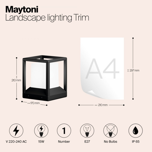 Ландшафтный светильник Maytoni Outdoor Trim O455FL-01GF1, графит
