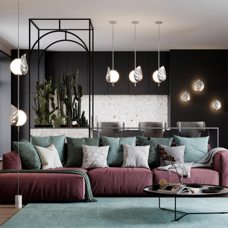 фото Серебристый/белый/стекло Бра G9 2*5W JUNGLE MODERN, арт. 4865/1W
