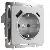 фото Розетка с заземлением, шторками и USB тип A+C (серебряный матовый) W1171765