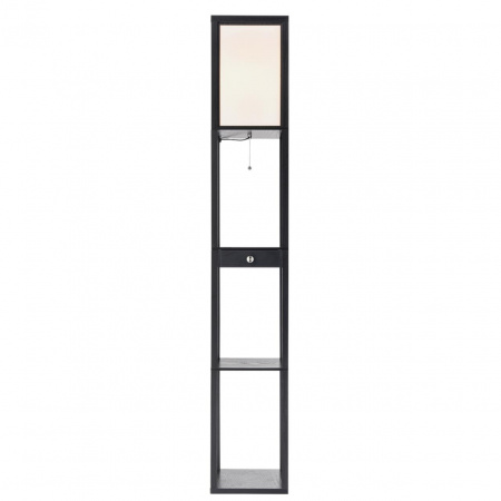 фото Черный/белый, дерево/текстиль Торшер Е27 1*60W 220V PRACTIC COMFI, арт. 8092/1F