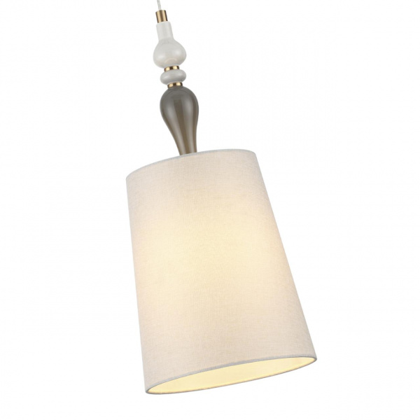 фото Античн.бронза/беж.абажур/металл/керамика Подвес E27 1*60W HOMI CLASSIC, арт. 5040/1A