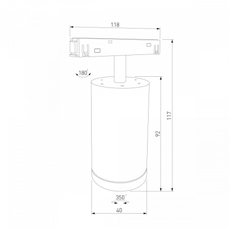 фото Slim Magnetic R07 Трековый светильник 8W 4200K Porte черный 85507/01