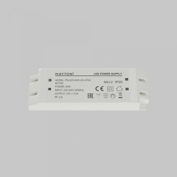 фото Источник напряжения PSL025 24В 60Вт IP20 Maytoni 821029, белый