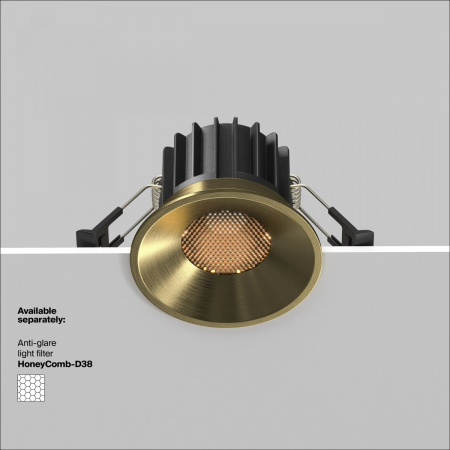 фото Встраиваемый светильник Maytoni Technical Round DL058-12W3K-BS, латунь