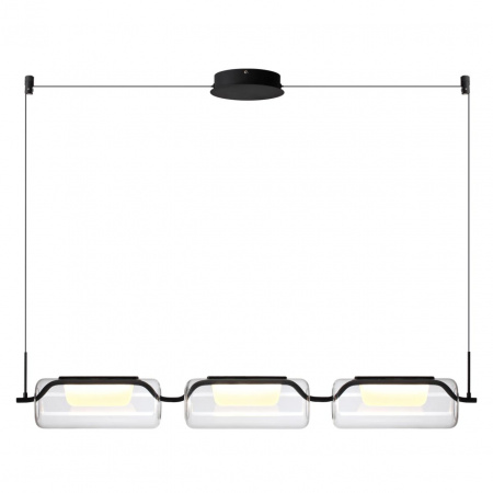 фото Черный матовый/прозрачный/стекло Люстра LED 30W 3000K KAVIA L-VISION, арт. 5003/30L