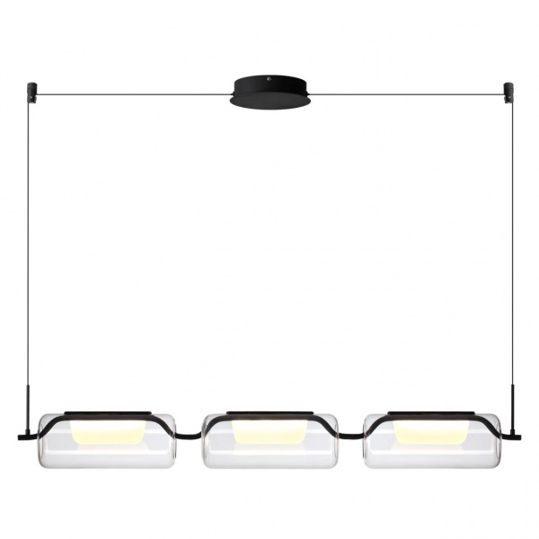 фото Черный матовый/прозрачный/стекло Люстра LED 30W 3000K KAVIA L-VISION, арт. 5003/30L