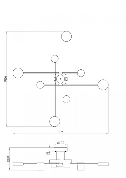 Потолочный светильник Freya FR6048CL-L8B, черный