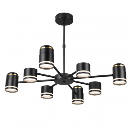 фото Черный, металл/акрил Люстра потолочная GX53 LED 8*10W + LED-проектор 4*5W 2700К 220V VIRSAVA COMFI, арт. 8234/8C