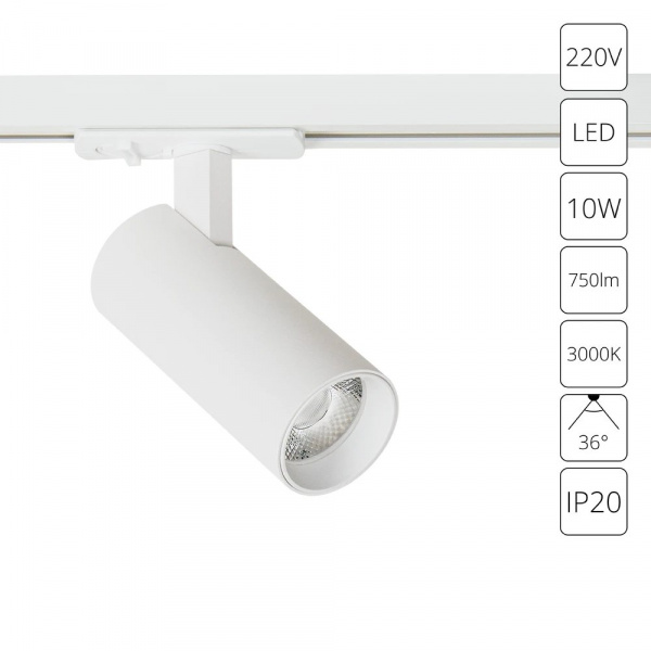 Трековый светильник Arte Lamp BENE A1935PL-1WH