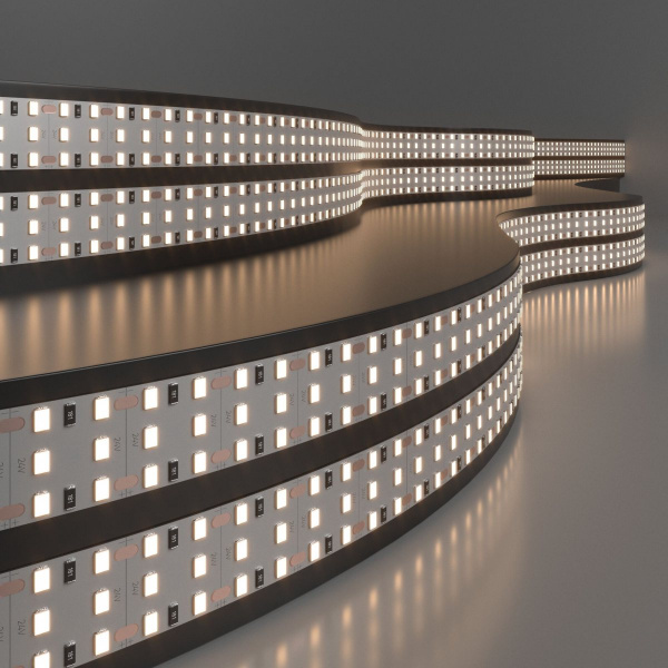 Лента светодиодная 360 LED 26 Вт IP20 трехрядная 3300К теплый белый, 5м 2835 24V 360Led 26W