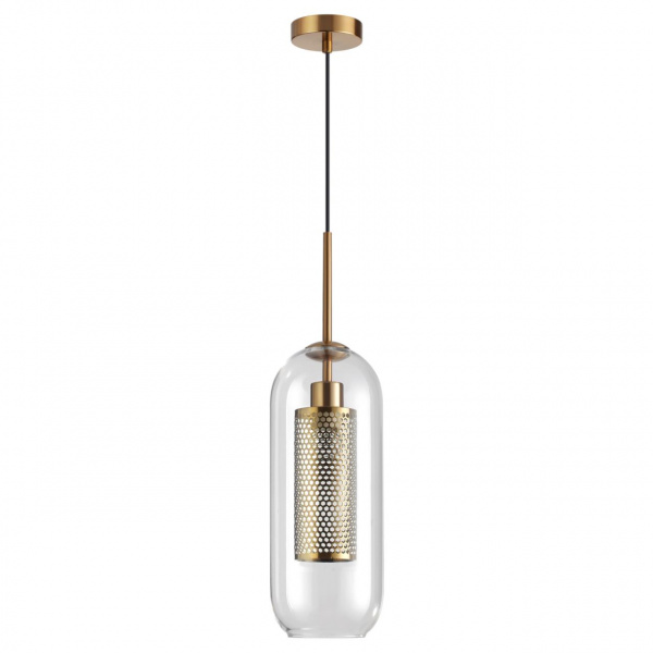 Античн.бронза/металл/прозрачный/стекло Подвес E27 1*40W CLOCKY PENDANT, арт. 4940/1