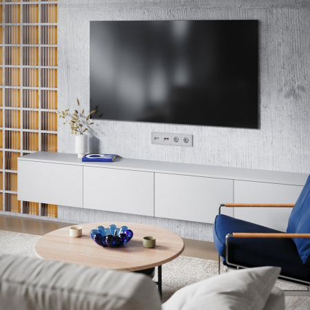фото Накладка для розетки TV+RJ45 кат. 6, S70 (серый)
