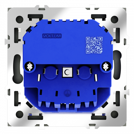 фото Розетка встраиваемая VOLTUM S70 с заземлением и защитными шторками, 16А, с USB, A+С, (черный матовый