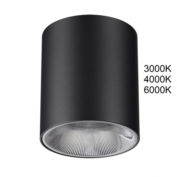 Светильник черный/металл IP20 LED 12W 840Лм 3000K/4000K/6000K 36° 220-240V BRIM HIGHTECH, арт. 7138/12CL