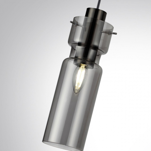 фото Черный/дымчатый/металл/стекло Подвес E27 1*40W SCROW PENDANT, арт. 5057/1