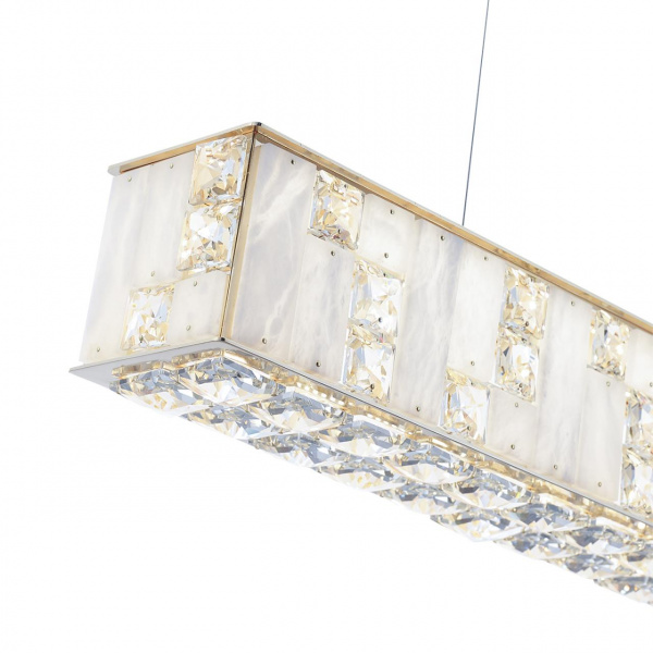 фото Золото/прозрачный/белый/металл/хрусталь/алебастр Подвес LED 35W 3700K CROSSA HALL, арт. 5072/50L