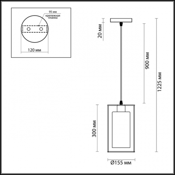 фото Черный Подвес E27 1*60W 220V ELLIOT SUSPENTIONI, арт. 3728/1