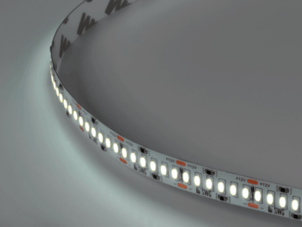 Светодиодная лента 3014, 240 LED/м, 24 Вт/м, 12В, IP20, Цвет: Холодный белый, SWG4240-12-24-W-M, катушка 5 м
