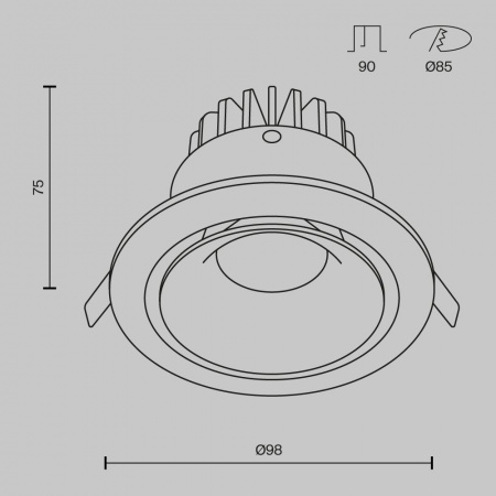 фото Встраиваемый светильник Maytoni Technical Yin DL031-2-L12W, белый