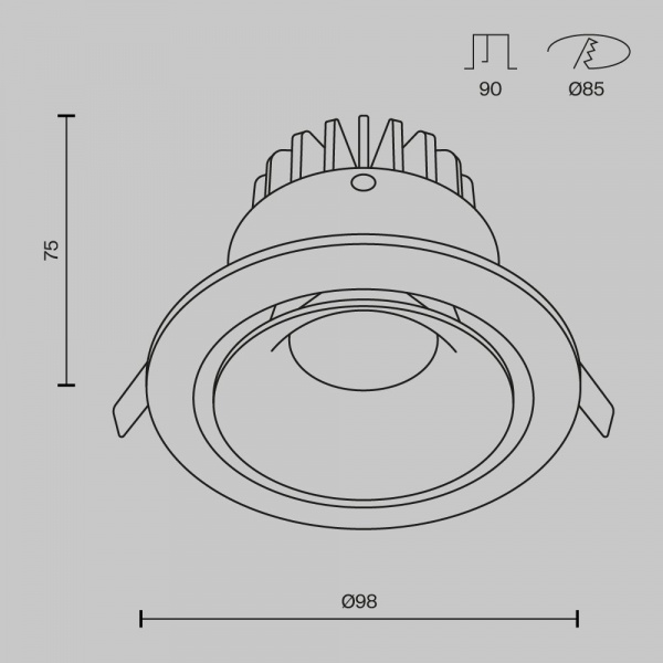 фото Встраиваемый светильник Maytoni Technical Yin DL031-2-L12W, белый