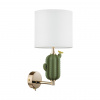 Золотой/зеленый/белый/металл/керамика/ткань Бра E14 1*40W CACTUS MODERN, арт. 5425/1W