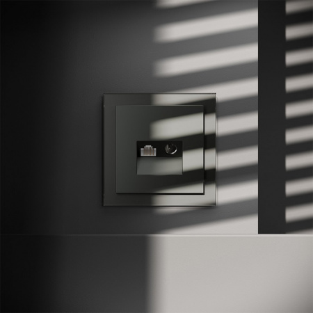 фото Накладка для розетки TV+RJ45 кат. 6, S70 (титан)