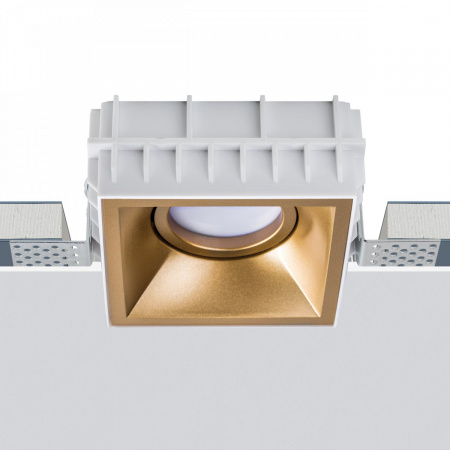 фото Комплект из светильника и рамки DOMINO QUAD MR16 ЗОЛОТО Domino Lightstar G214503