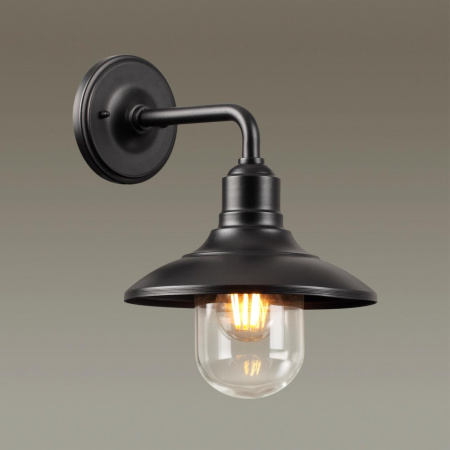 фото Черный/стекло Ландшафтный настен.светильник E27 1*60W IP44 CAMPA NATURE, арт. 4965/1W