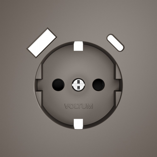 Накладка для розетки с заземлением и защитными шторками, с USB A+C, S70 (капучино)