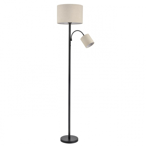 Черный/бежевый, металл/текстиль Торшер Е27 1*60W + Е14 1*40W 220V KAYA MODERNI, арт. 8042/2F