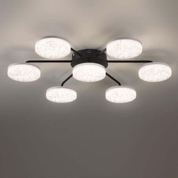 фото Черный, металл/акрил Люстра потолочная с ПДУ LED 90W 3000-6000К 220V DIDANA LEDIO, арт. 8236/7CL