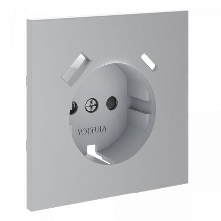 фото Накладка для розетки с заземлением и защитными шторками, с USB A+C, S70 (серый)