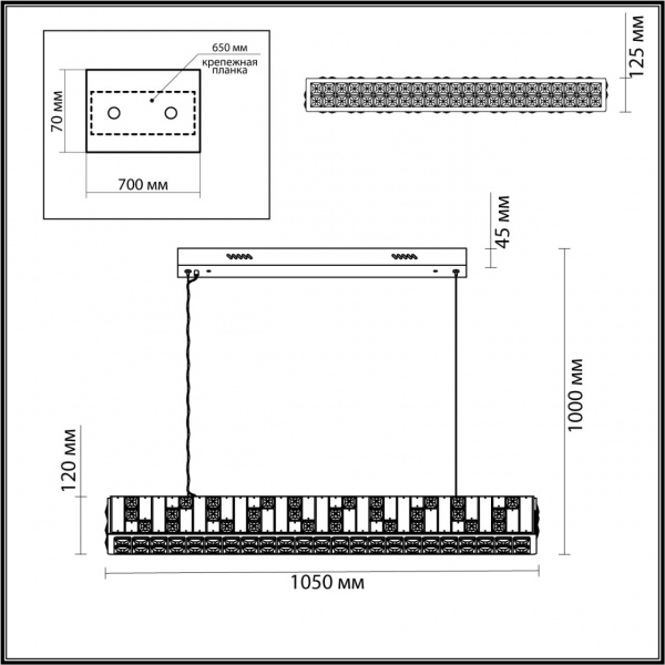 фото Золото/прозрачный/белый/металл/хрусталь/алебастр Подвес LED 35W 3700K CROSSA HALL, арт. 5072/50L