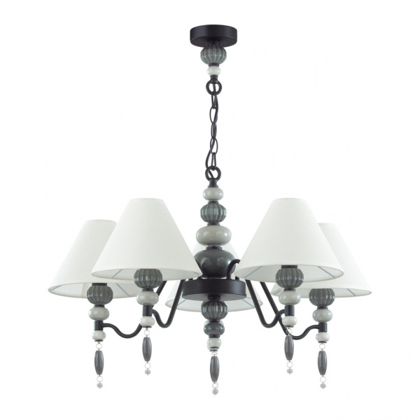Черный матов./серый/молочный металл/керамика/ткань Люстра E14 5*40W SOCHI MODERN, арт. 4896/5