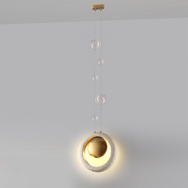 фото Сатинированн.латунь/беж./металл/полирезин/стекло Подвес 1*G9 LED*6W SATURN HIGHTECH, арт. 5443/1