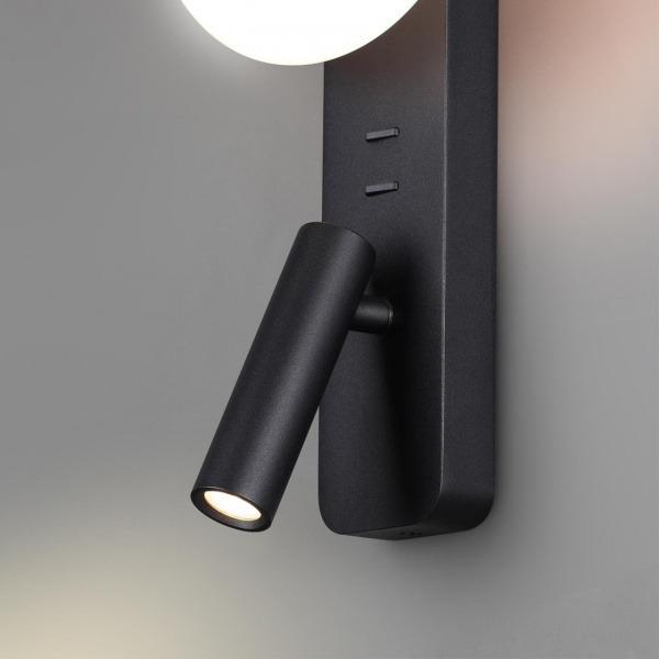 фото Металл/акрил черный Настенный светильник IP20 LED 1*5W + 1*3W 2700K CRI>90 ALBERGO HIGHTECH, арт. 7048/5WL