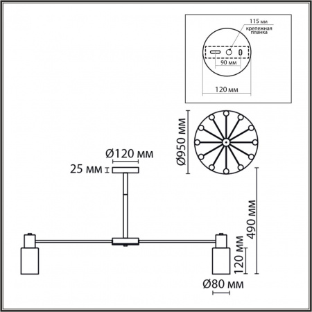 фото Никель/белый металл/стекло Люстра потолочная Е14 12*40W 220V MAVE COMFI, арт. 8099/12C