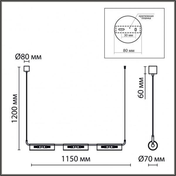 фото Золотой/прозрачный/металл/стекло Подвес G9 6*20W 220V TORONTO SUSPENTIONI, арт. 6560/6