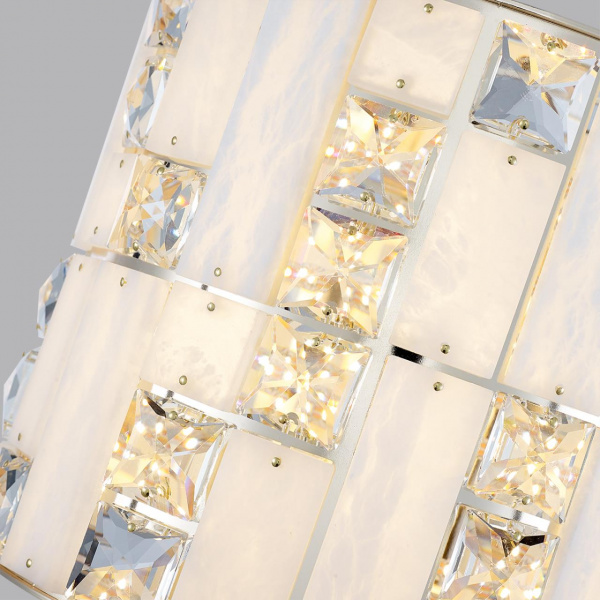 фото Золото/прозрачный/белый/металл/хрусталь/алебастр Бра LED 15W 3700K CROSSA HALL, арт. 5072/28WL