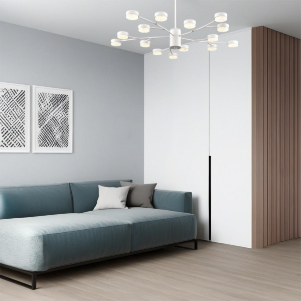фото Металл/металл белый/белый Люстра GX53 LED 15*7W 220V TORINA COMFI, арт. 8265/15