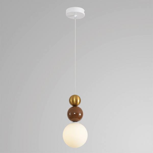 фото Золото/коричнеый/белый, металл/стекло Подвес G9 1*20W 220V BONBONES SUSPENTIONI, арт. 8257/1