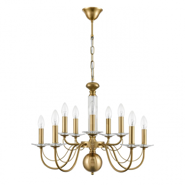 Медь, металл/стекло Люстра подвесная Е14 10*40W 220V INCANTO CLASSI, арт. 8033/10