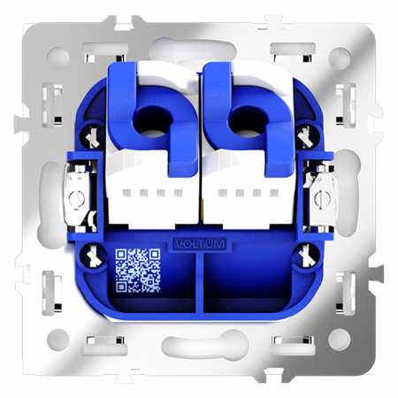 фото Розетка компьютерная встраиваемая VOLTUM S70 двойная RJ45+RJ45 кат.6, (белый матовый)
