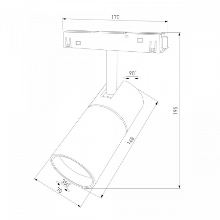 фото Slim Magnetic Умный трековый светильник 20W 2700-6500K Dim R03 (черный) 85197/01