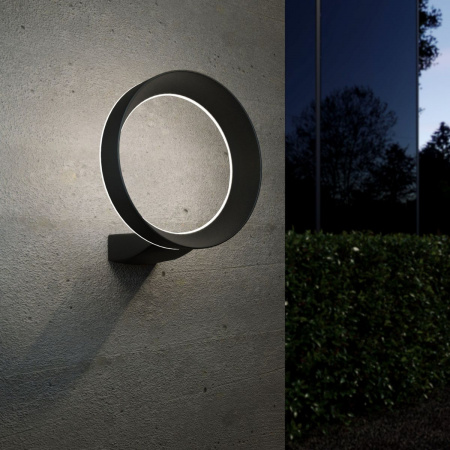 фото Уличный настенный светодиодный светильник Ring IP54 1710 TECHNO LED черный
