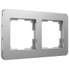 фото Рамка из металла на 2 поста Platinum алюминий W0022606