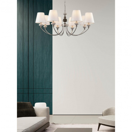 фото Никель/белый, металл/керамика/текстиль Люстра Е14 5*40W 220V KENTUKI CLASSI, арт. 8283/5