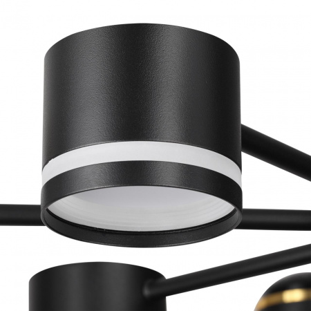 фото Черный, металл/акрил Люстра потолочная GX53 LED 8*10W + LED-проектор 4*5W 2700К 220V VIRSAVA COMFI, арт. 8234/8C
