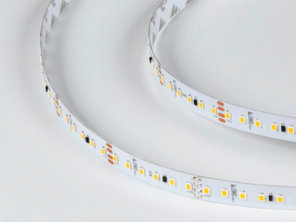 фото SWG Лента светодиодная стабилиз., SMD 2835, 120LED/м, 9,6Вт/м, 24В, IP20, Теплый белый, катушка 20 м