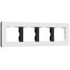 фото Рамка из поликарбоната на 4 поста Split белый/черный, soft-touch W0043068